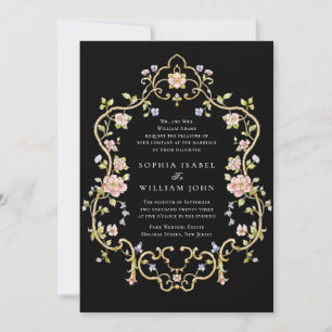 Victorian Ornate Grace Floral Frame Wedding Invitation