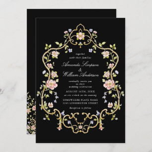 Victorian Ornate Grace Floral Frame Wedding Invitation