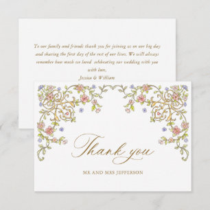 Victorian Ornate Grace Floral Frame Wedding Thank You Card