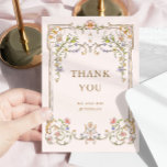 Victorian Ornate Grace Floral Frame Wedding Thank You Card<br><div class="desc">For further customisation,  please click the "Personalise this template",  then "Edit using Design Tool". Stylish editable easy to use wedding templates,  more items available in the store (invitations,  rsvp,  thank you cards,  stationery & decor). If you need help or matching items,  please contact me.</div>