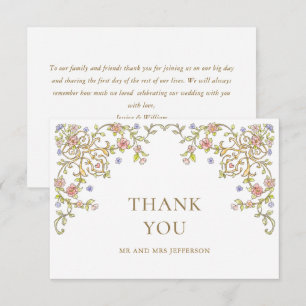 Victorian Ornate Grace Floral Frame Wedding Thank You Card