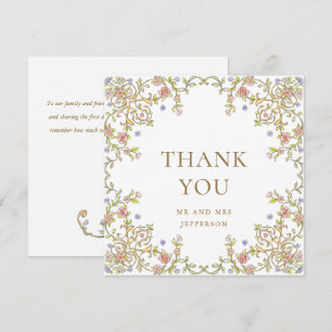 Victorian Ornate Grace Floral Frame Wedding Thank You Card