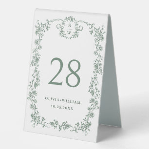 Victorian Ornate Grace Floral Sage Green Wedding