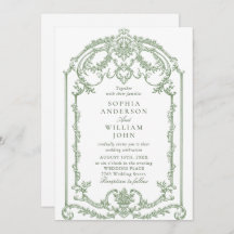 Victorian Ornate Grace Floral Sage Green Wedding