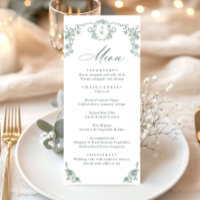 Victorian Ornate Grace Floral Sage Green Wedding