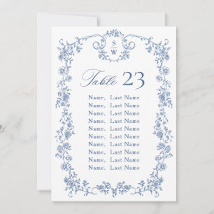Victorian Ornate Grace Floral Seating Chart Card