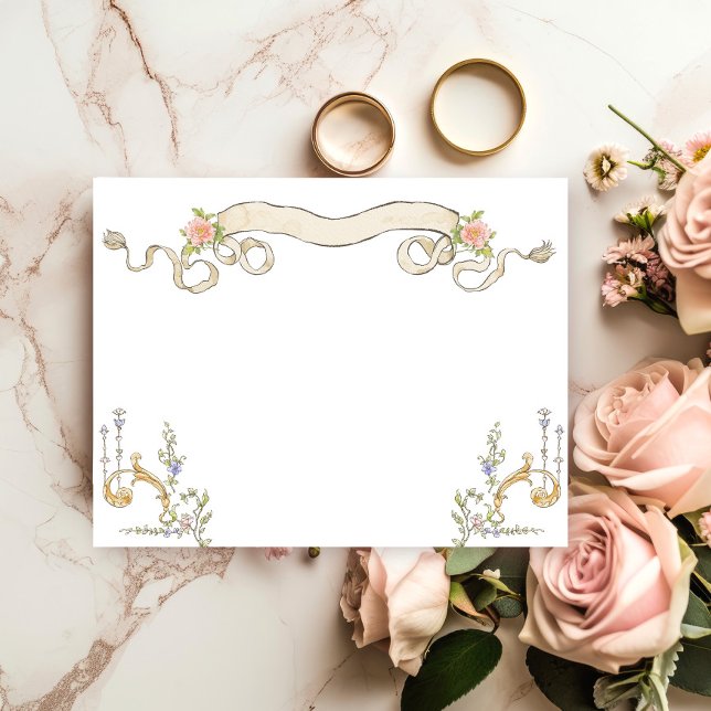 Victorian Ornate Grace Floral Stationery Note Card (Creator Uploaded)