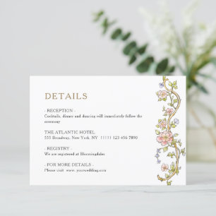 Victorian Ornate Grace Floral Wedding Details Enclosure Card