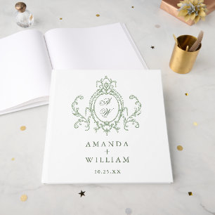 Victorian Ornate Grace Floral Wedding photo album Guest Book