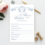 Victorian Ornate Grace Floral Wishes & Advice Card<br><div class="desc">Personalise with the bride to be's name and date of shower. 
For further customisation,  please click the "customise further" link. If you need help,  contact me please.</div>