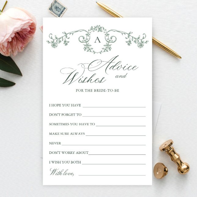 Victorian Ornate Grace Floral Wishes & Advice Card (Creator Uploaded)