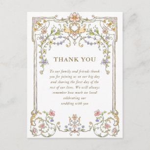 Victorian Ornate Grace QR code Photo Thank You Postcard