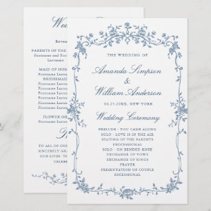 Victorian Ornate Grace Wedding Ceremony Program