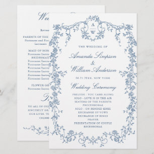 Victorian Ornate Grace Wedding Ceremony Program