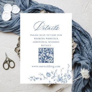 Victorian Ornate Grace Wedding QR code Details Enclosure Card