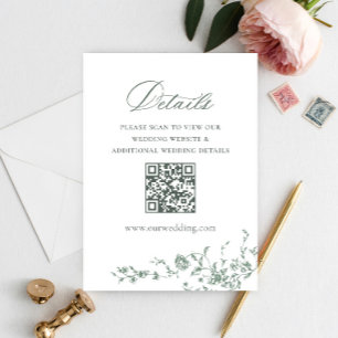Victorian Ornate Grace Wedding QR code Details Enclosure Card