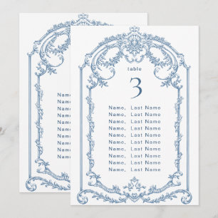 Victorian Ornate Grace Wedding Seating Chart Card