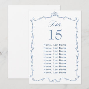 Victorian Ornate Grace Wedding Seating Chart Card