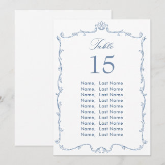 Victorian Ornate Grace Wedding Seating Chart Card
