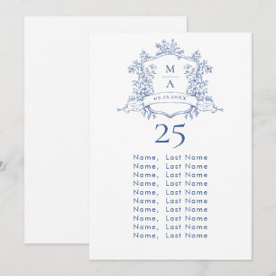 Victorian Ornate Grace Wedding Seating Chart Card