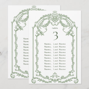 Victorian Ornate Grace Wedding Seating Chart Card