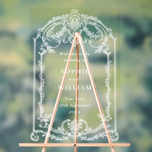 Victorian Ornate Grace Wedding WELCOME Wedding Acrylic Sign