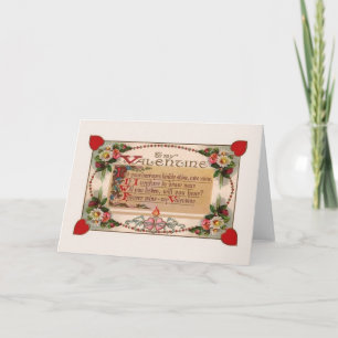 Victorian Ornate Valentine Poem Greeting Card