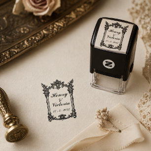 Victorian Ornate Wedding Frame Self-inking Stamp