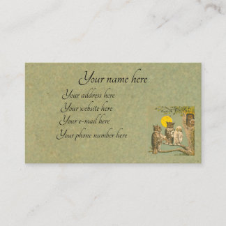 Victorian Owl Wedding Business Card