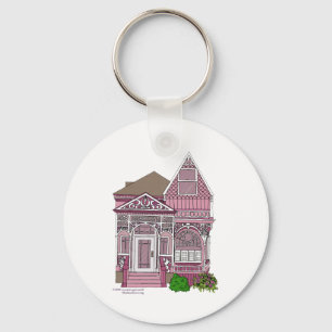 Victorian "Painted Lady" - pink Key Ring