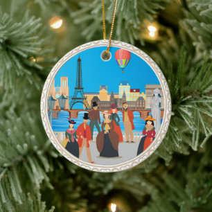 Victorian Paris Ceramic Tree Decoration