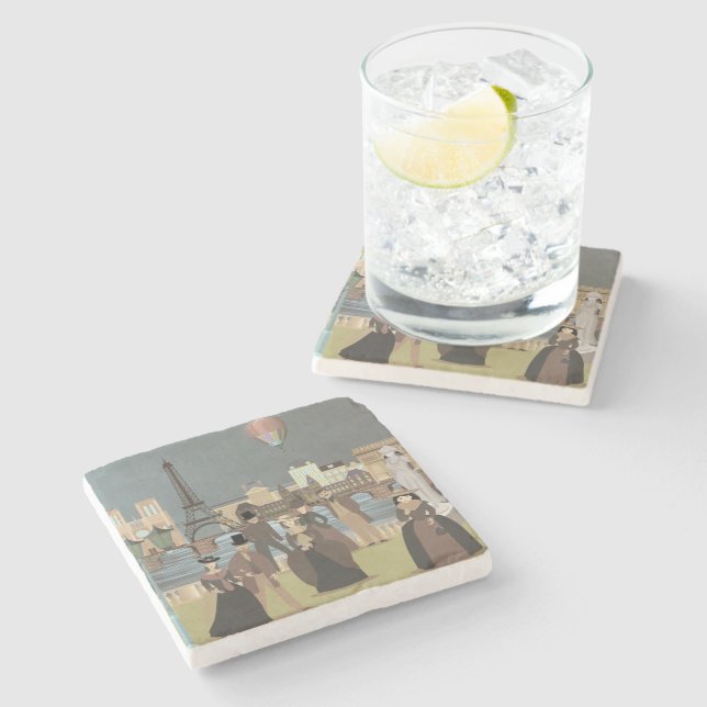 Victorian Paris Stone Coaster (Side)
