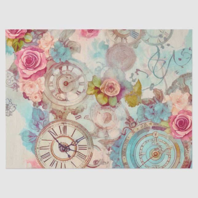Victorian Pastel Steampunk Pattern  Tissue Paper (Front)