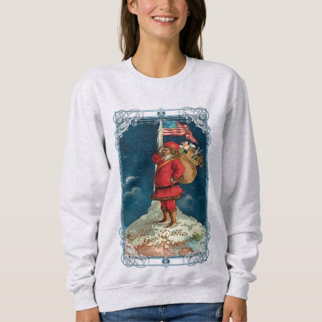 Victorian Patriotic Santa Sweatshirt (Front)