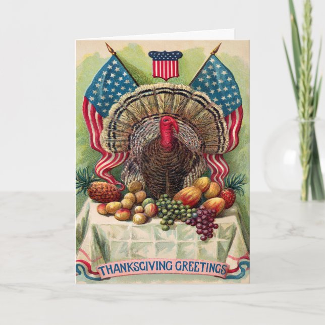 Victorian Patriotic Thanksgiving Card (Front)