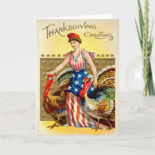 Victorian Patriotic Thanksgiving Card