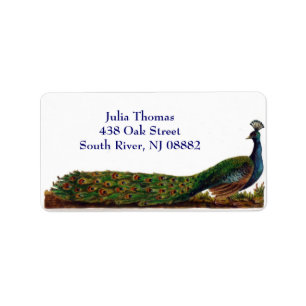 Victorian Peacock Address Labels Template