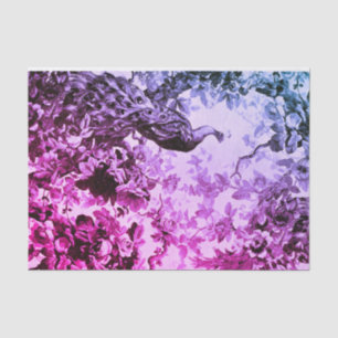 Victorian peacock floral elegant tissue paper