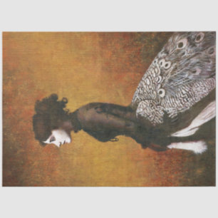 Victorian Peacock Girl Tissue Paper