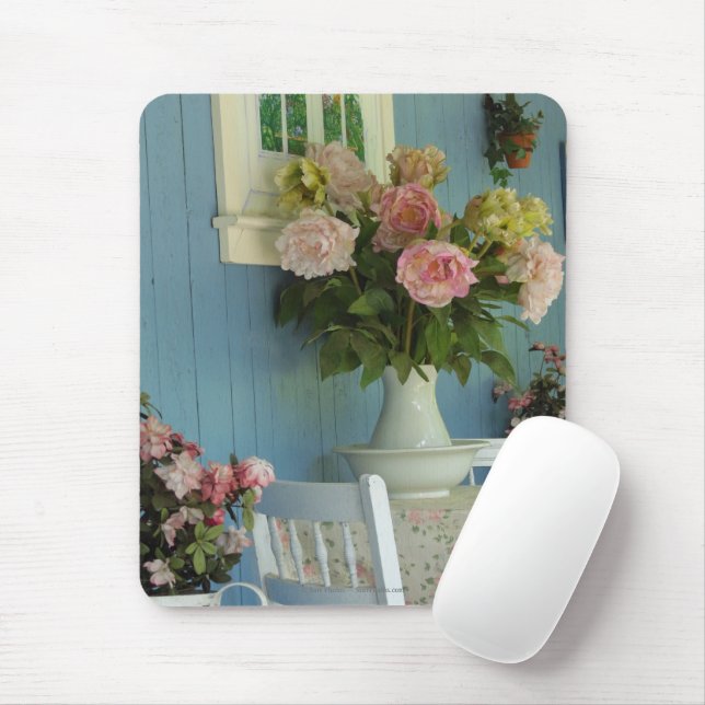 Victorian Peonies - Martha's Vineyard Mouse Mat (With Mouse)