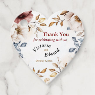 Victorian Peony Luxe Wedding Favour Tag