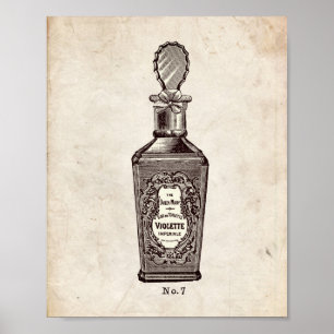 Victorian Perfume Bottle Illustration Poster