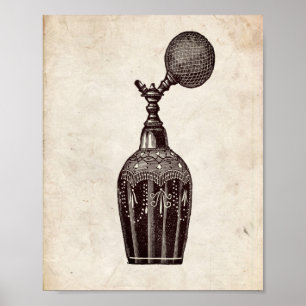 Victorian Perfume Bottle Illustration Poster
