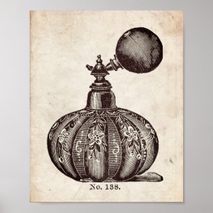 Victorian Perfume Bottle Illustration Poster