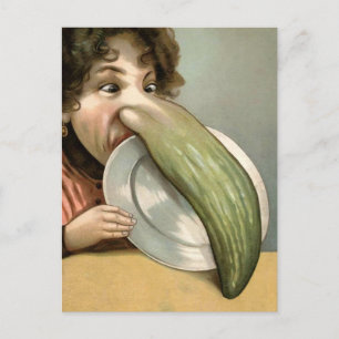 Victorian Pickle Nose Woman Postcard