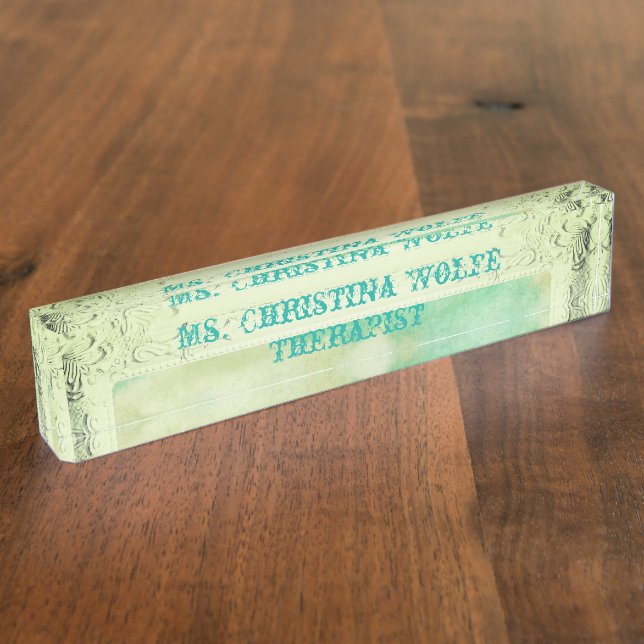 Victorian picture frame sky and clouds elegant nameplate (Side)