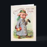 Victorian Pig Christmas Card<br><div class="desc">Vintage Victorian bpig Christmas card.  High quality,  custom restored vintage image.</div>