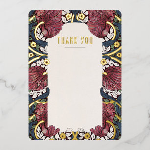 Victorian Pimpernel Floral Gold Thank You Card