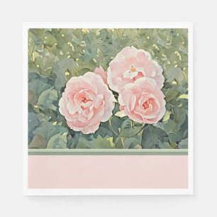 Victorian Pink and Coral Roses - Paper Napkins