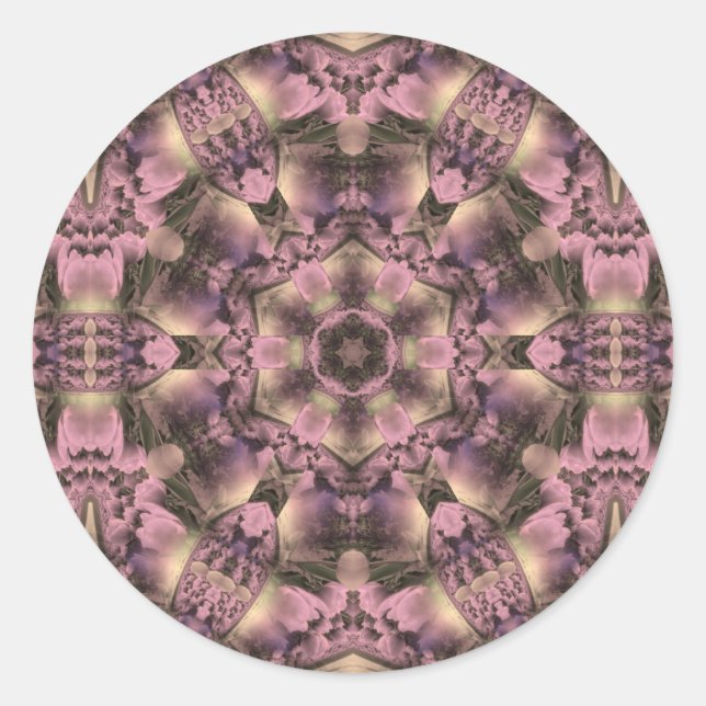 Victorian Pink Antique Classic Round Sticker (Front)